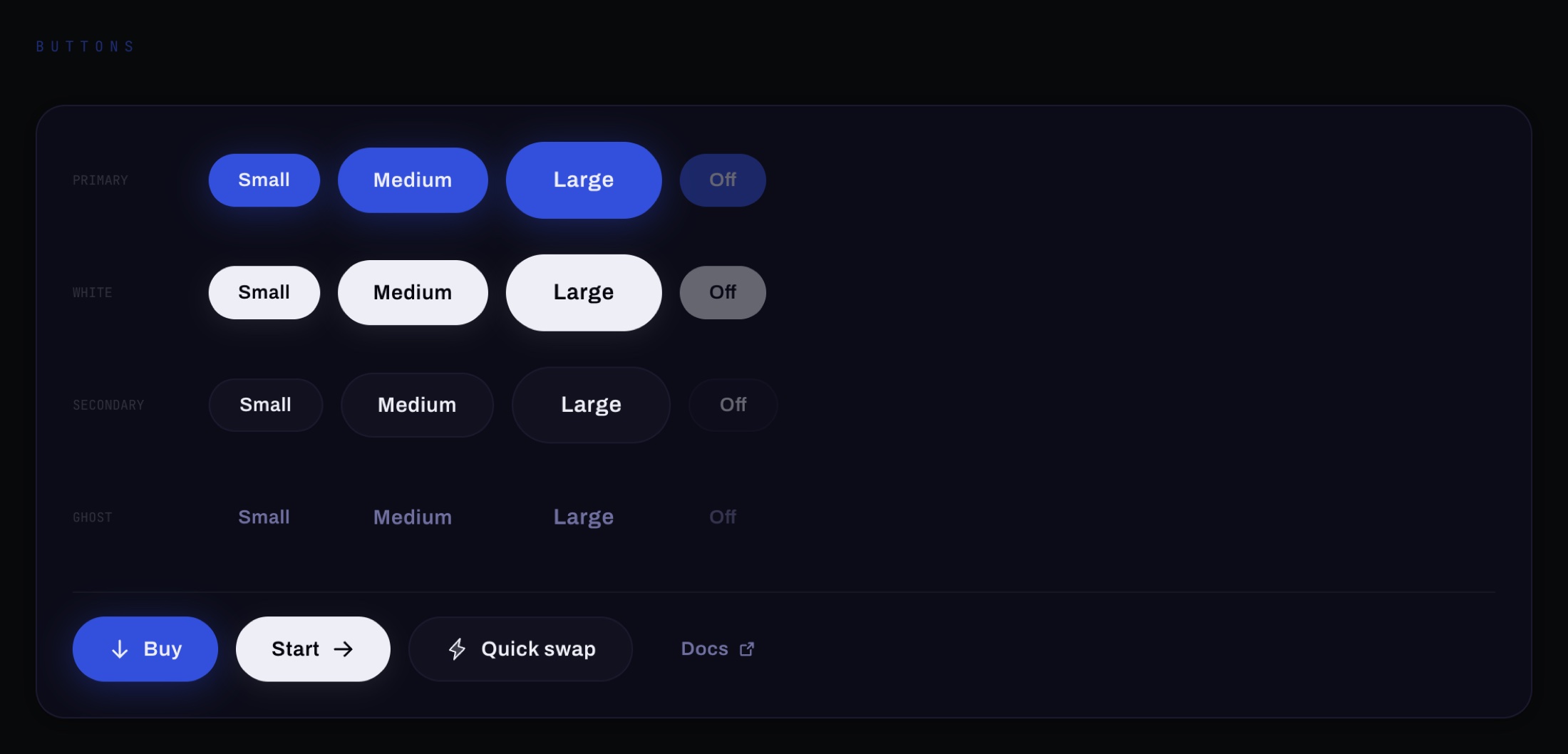 Buttons: every size and state from one component