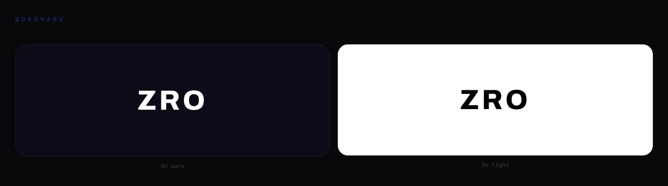 The wordmark, on dark and on light