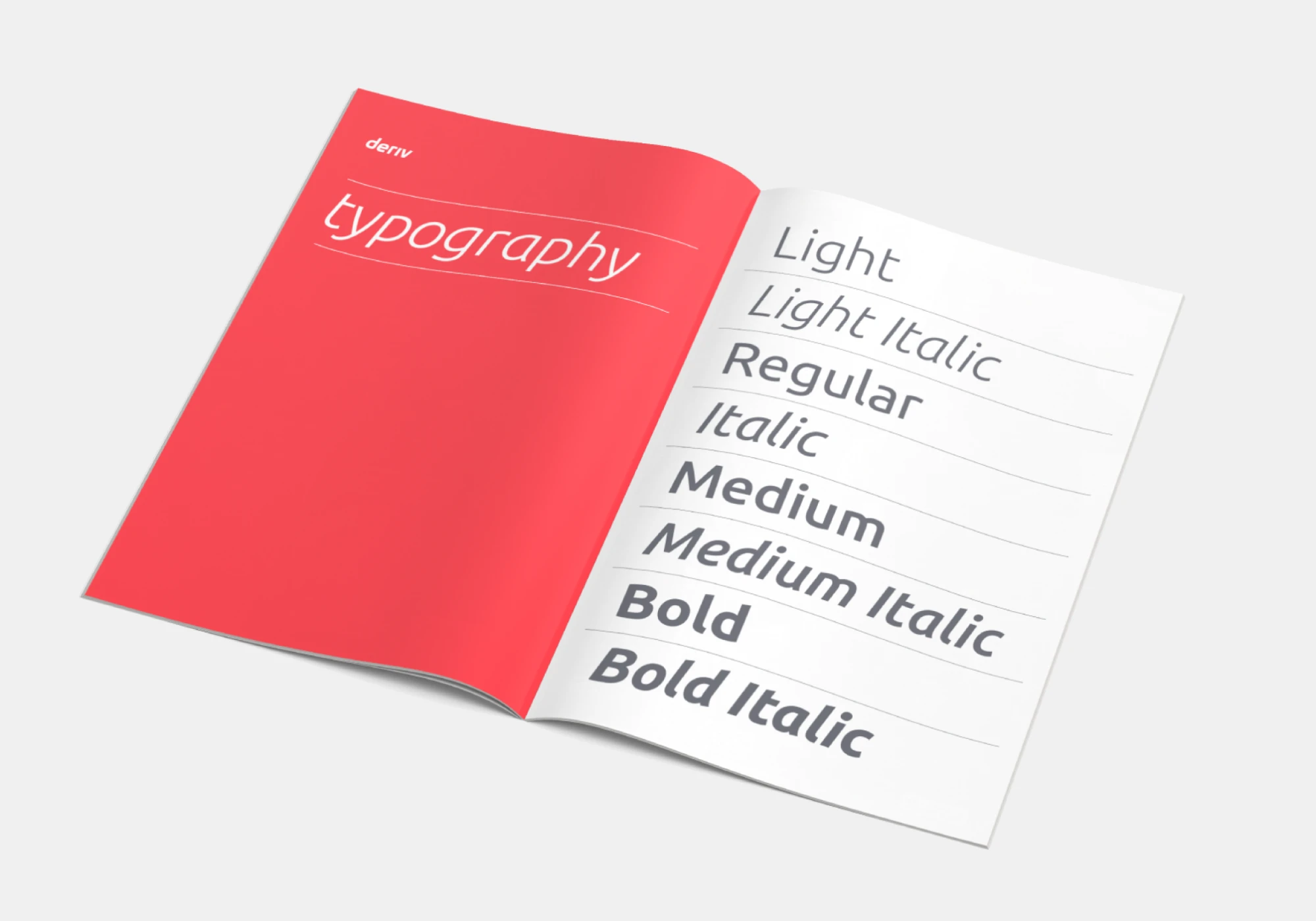 Ubuntu, from Light to Bold Italic